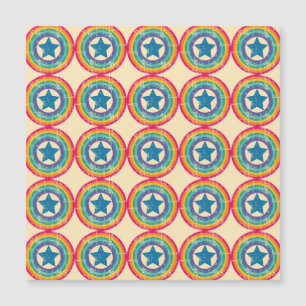 Carte Magnétique Cercles Rétro Étoiles : Texture incolore.