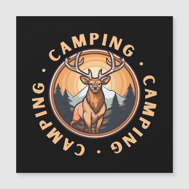 Carte Magnétique Cerf - Sauvage - Camping (Devant)