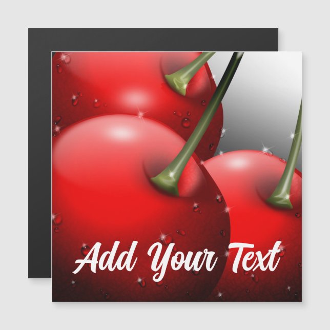 Carte Magnétique Cerises avec gouttes de ragoût (Devant / Derrière)