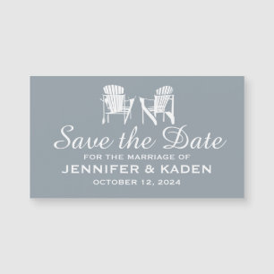 Carte Magnétique Chaises Adirondack SILVER GRAY   Save the date