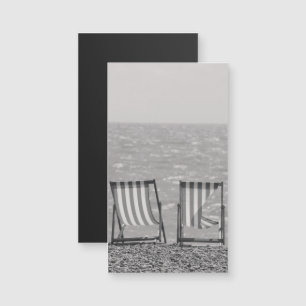 Carte Magnétique Chaises de plage rayées vintage