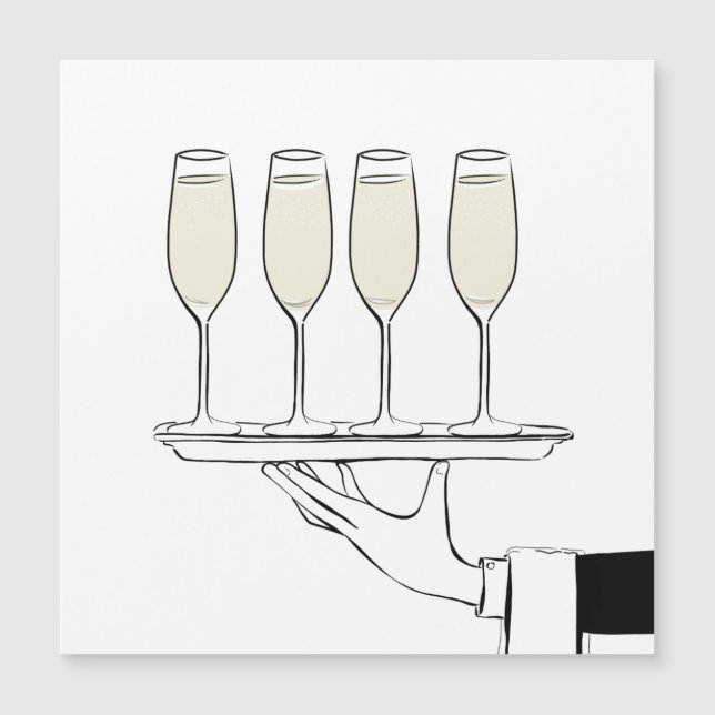 Carte Magnétique Champagne sur un plateau (Devant)
