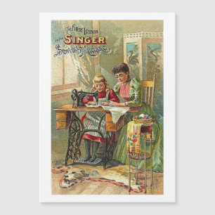 Carte Magnétique Chanteur Machine à coudre "La première leçon" Vict