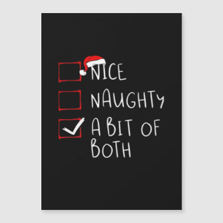 Carte Magnétique Chapeau de Père Noël Nice Naughty Humour Ambiance 