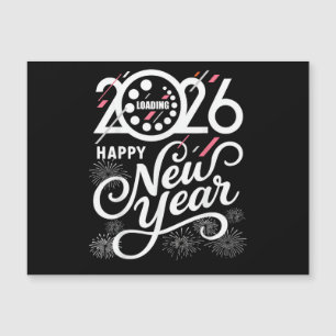 Carte Magnétique Chargement Bonne Année 2026 Feu d'artifice Hommes 