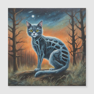 Carte Magnétique Chat de squelette