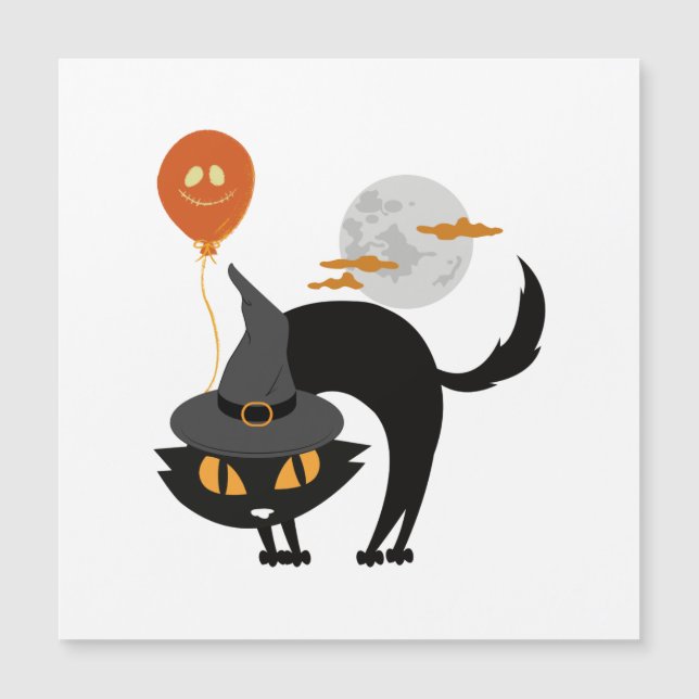 Carte Magnétique Chat d'Halloween effrayant              (Devant)