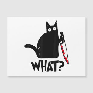 Carte Magnétique Chat Qu'est-ce que_ Drôle Chat Noir 
