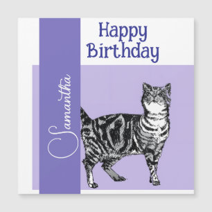 Carte Magnétique Chat tigré Chats Violet Animal de compagnie Filles