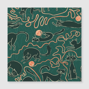 Carte Magnétique Chats Vintages : Doodle Motif transparent