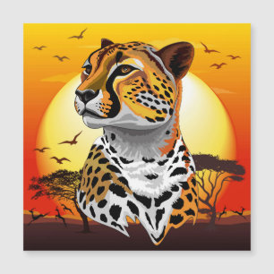 Carte Magnétique Cheetah African Feline Wild Animal