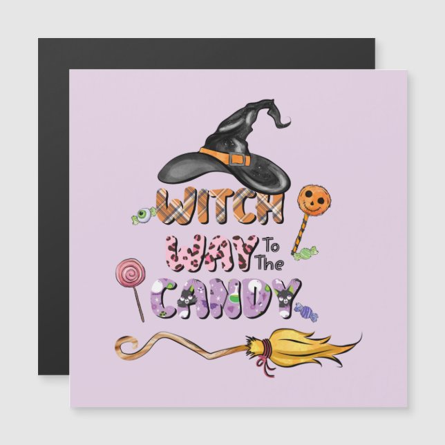 Carte Magnétique Chemin de sorcière vers le bonbon (Devant / Derrière)