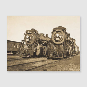 Carte Magnétique Chemins de fer jumeaux Locomotives Vintages