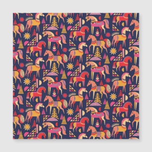 Carte Magnétique Chevaux Scandinaves : Décoration Décorative Sans C