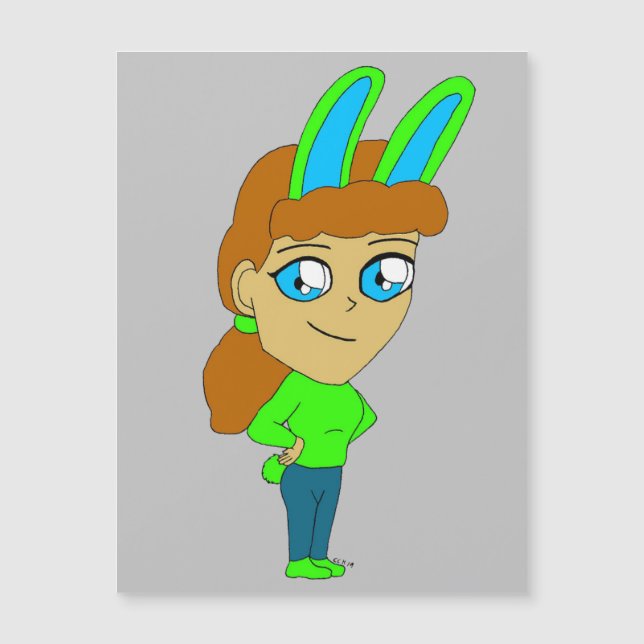 Carte Magnétique chibi bunnygirl (Devant)
