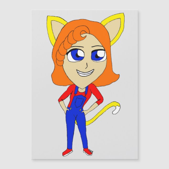 Carte Magnétique chibi catgirl (Devant)