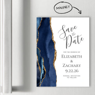 Carte Magnétique Chic Agate Bleu Nuit Or Magnetique Enregistrez la 