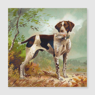Carte Magnétique Chien de chasse avec oiseau dans la bouche