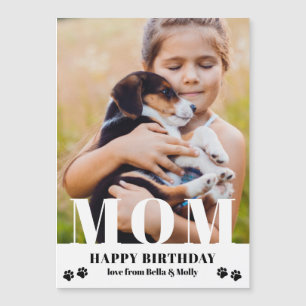 Carte Magnétique Chien Maman Joyeux Anniversaire Moderne Photo pers