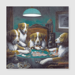 Carte magnétique Chiens jouant au Poker