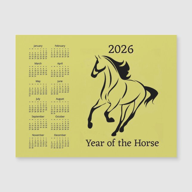 Carte Magnétique Chinese Year of the Horse Calendar Magnetic Card (Devant)