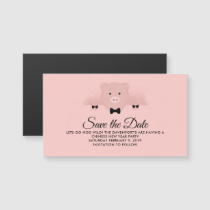 Carte Magnétique Chinois Nouvel An Cute Pig 2019 Enregistrer la dat