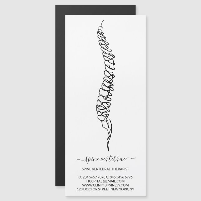 Carte Magnétique Chiropractic Chiropractor Clinic Health doctor (Devant / Derrière)