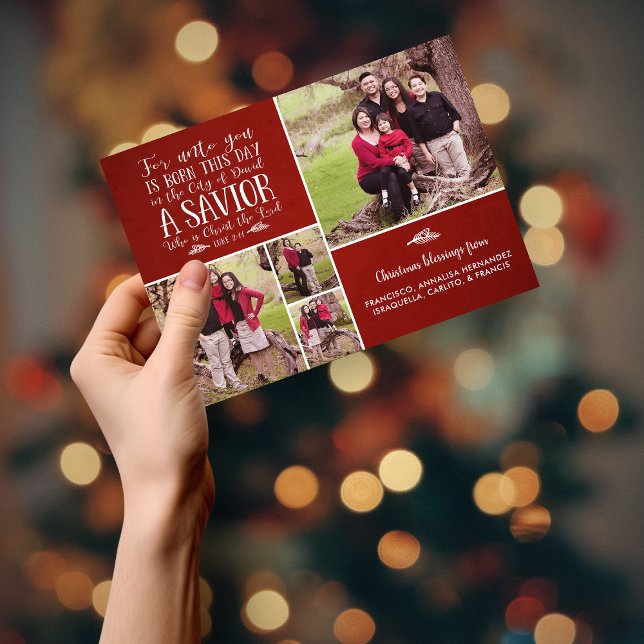 Carte Magnétique Christian Noël Verse Typographie (Christian Christmas Verse Typography Holiday Photo Magnetic Card)