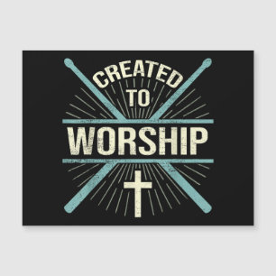 Carte Magnétique Christian Worship Band Créé Pour Adorer Drummer