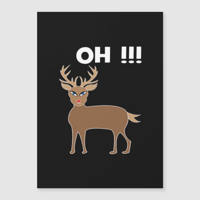 Carte Magnétique Christmas Deer Season Cute Festive Retro Style  (Devant)