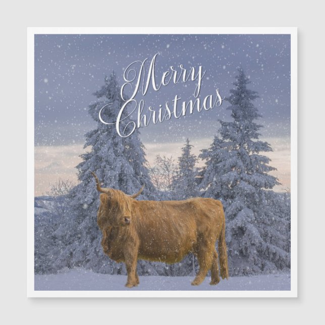 CARTE MAGNÉTIQUE CHRISTMAS HIGHLAND VW (Devant)