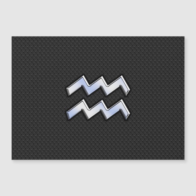Carte Magnétique Chrome comme Aquarius Zodiac dans la peau de serpe (Devant)