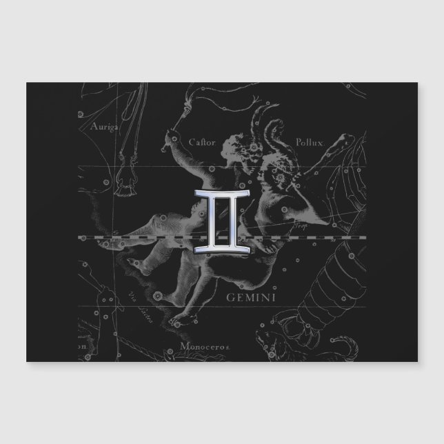 Carte Magnétique Chrome comme Gemini Zodiac Connexion Hevelius (Devant)