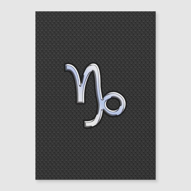 Carte Magnétique Chrome moderne comme Capricorne Se connecter style (Devant)