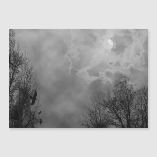 Carte Magnétique Ciel d'Halloween hanté avec Ravens