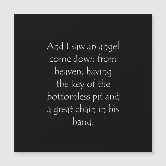 Carte Magnétique Citation de l'écriture Révélation 20 1 (Devant)