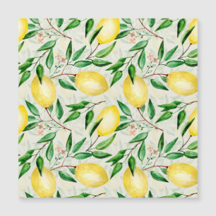 Carte Magnétique citrons aquarelle, motif de fruits sans soudure.