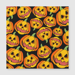 Carte Magnétique Citrouille d'Halloween : Symbole Vintage d'automne
