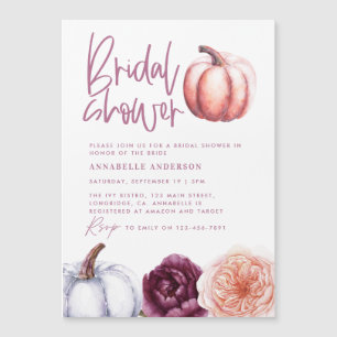 Carte Magnétique citrouille floral chute violet pêche nuptiale douc