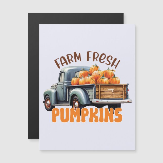 Carte Magnétique Citrouille frais de ferme (Devant / Derrière)