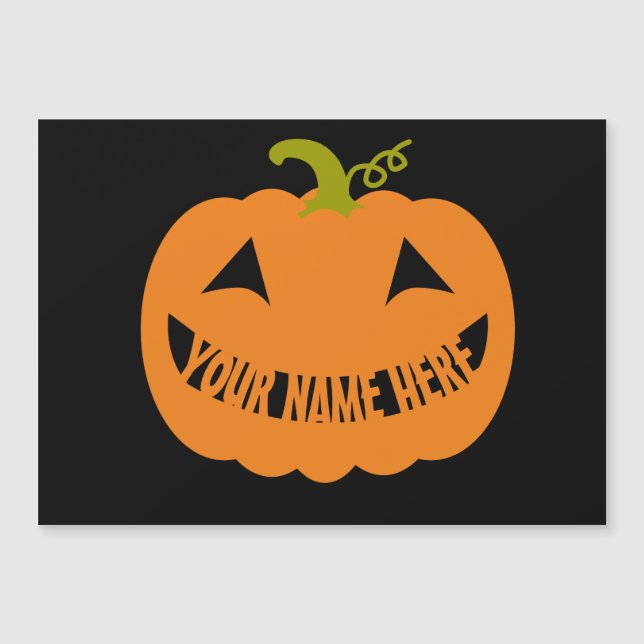 Carte Magnétique Citrouille Halloween personnalisé (Devant)