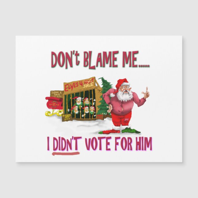 Carte Magnétique Clause santa hilarante politique noël (Devant)