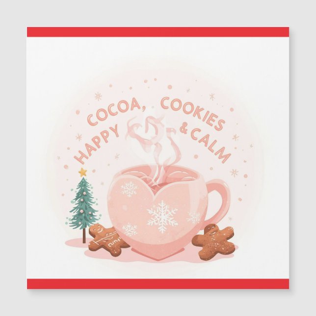 Carte Magnétique Cocoa, Cookies & Calm – Pastel Christmas CoT-Shirt (Devant)