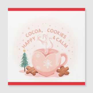 Carte Magnétique Cocoa, Cookies & Calm – T-Shirt de Noël pastel CoT