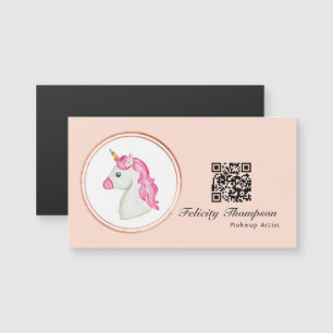 Carte Magnétique Code QR de Coiffeur pour Cheveux Rose Gold et Rose