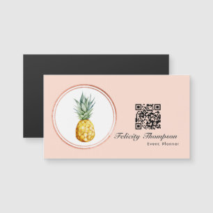Carte Magnétique Code QR de planificateur d'événement Rose Gold et