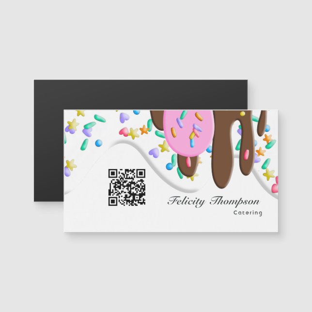 Carte Magnétique Code QR de traiteur (Devant / Derrière)