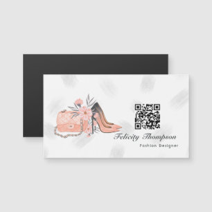 Carte Magnétique Code QR du concepteur de mode rose