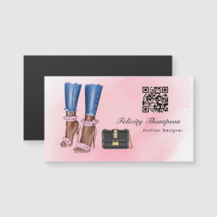 Carte Magnétique Code QR du concepteur de mode rose et or