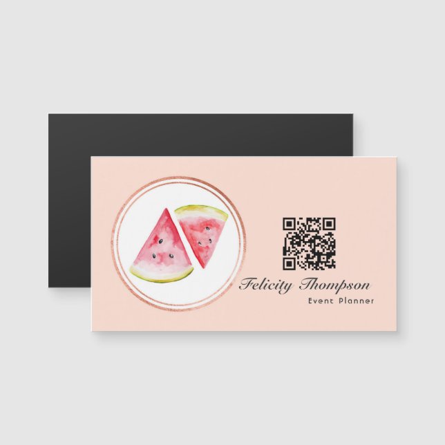 Carte Magnétique Code QR du planificateur d'événements Gold et Blus (Devant / Derrière)